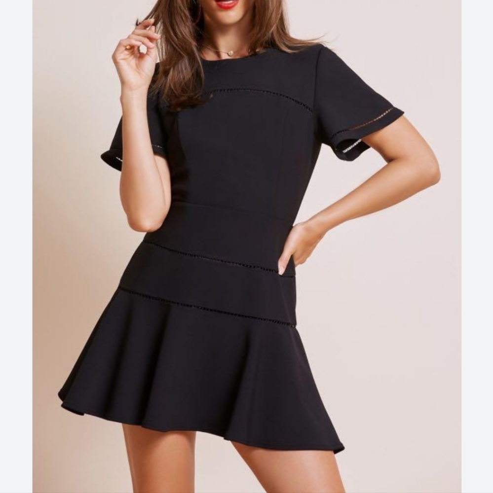 FINDERS Women's Medium Black Open Back Short Sleeve Inmortal Mini Dress New Tag.